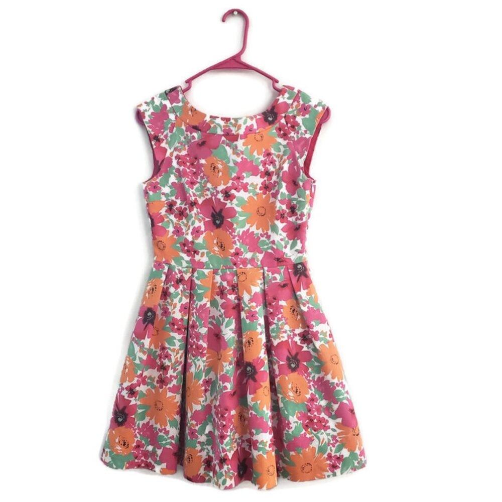 Zara TRF Women's Fit and Flare Floral Summer Dress Medium